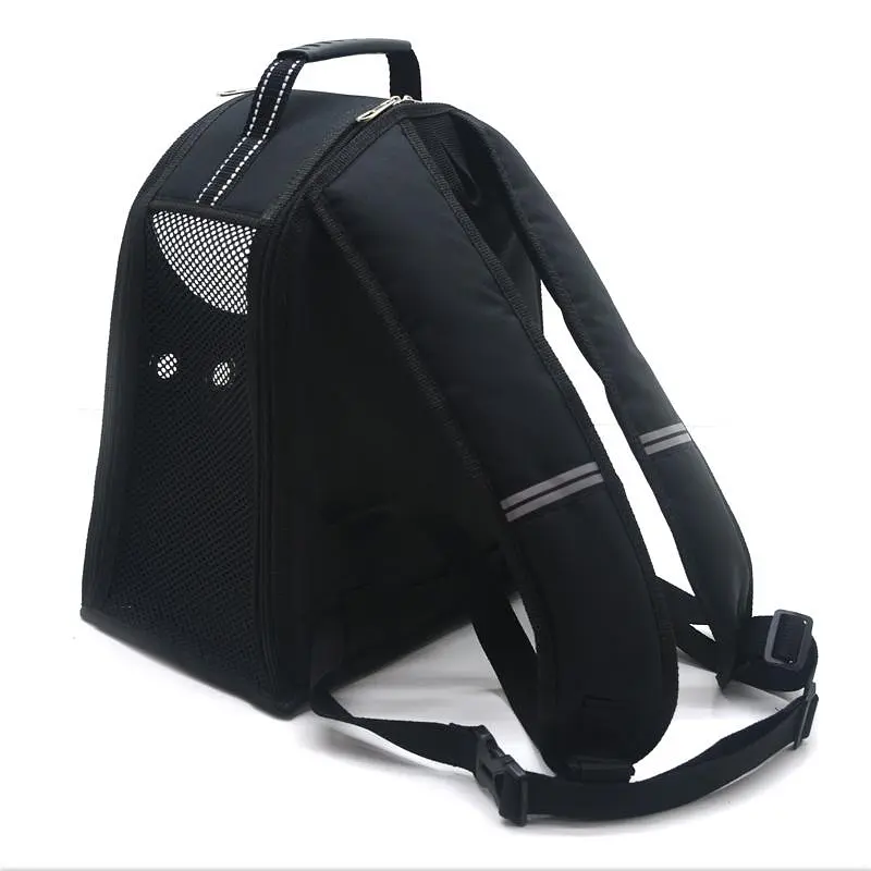 Рюкзак для переноски кошек и собак Zoo-hunt Лоренс черный №0 16х26х30 см - фото 7