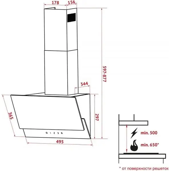 Витяжка Perfelli DNS 5252 D 700 WH LED - фото 4