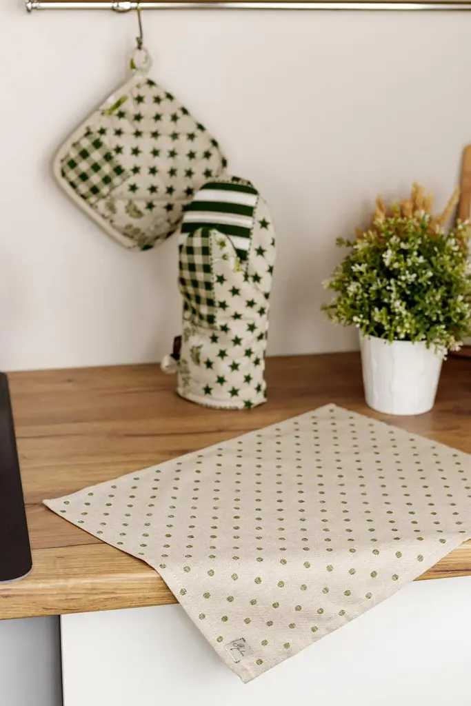 Салфетка сервировочная Прованс Хозяйка Горох 45х35 см зеленая (31532) - фото 4