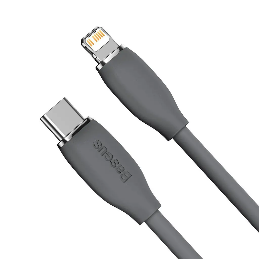 Кабель Baseus Jelly Liquid Silica Gel Fast Charging Cable Type-C to Lightning 20W 1.2m CAGD020001 Black - фото 2