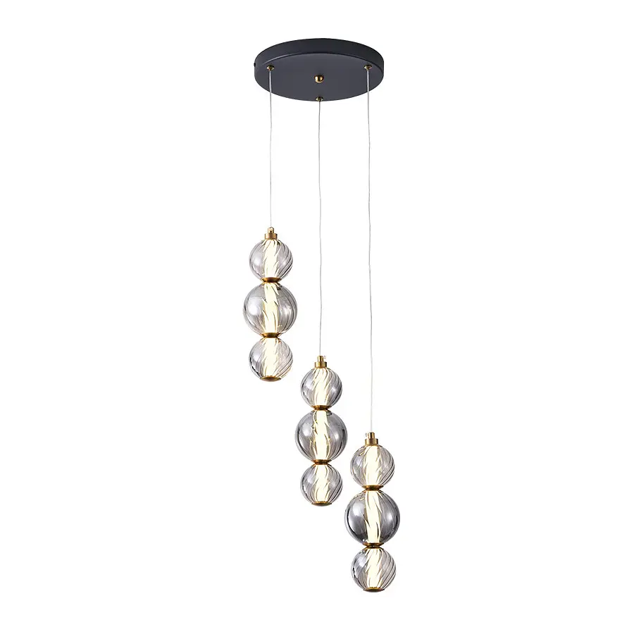 Люстра стельова LED Levistella 788P68133B-3 BK+AB+SM, 12W, 4000K, чорний + бронза + смокі, вінтажний стиль для вітальні - фото 2