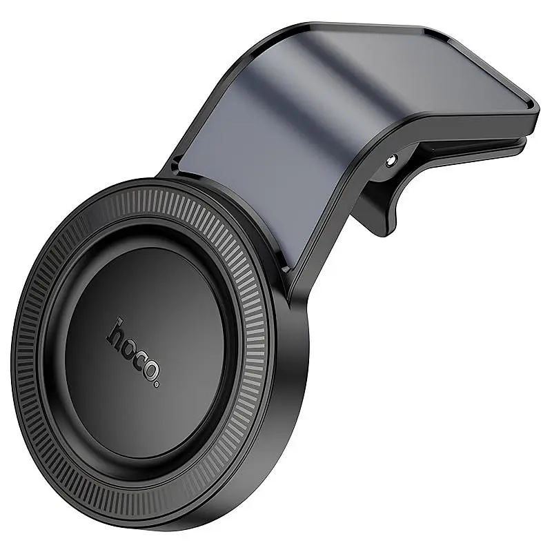 Автотримач Hoco H59 Show ring magnetic (L air outlet) Black / Metal gray - фото 7