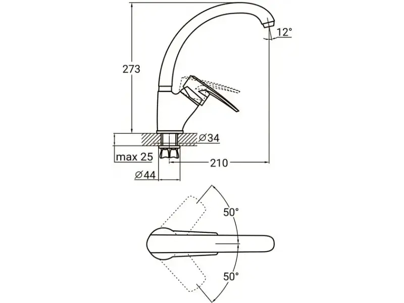 Змішувач для кухонної мийки Aquatica ML-4B441C - фото 4
