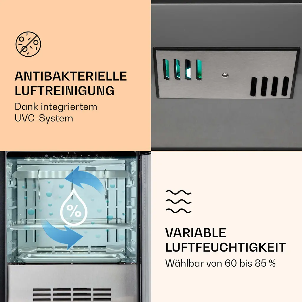 Холодильник шафа для дозрівання м'яса Klarstein Steakhouse Pro 98 Onyx (10039934) - фото 6