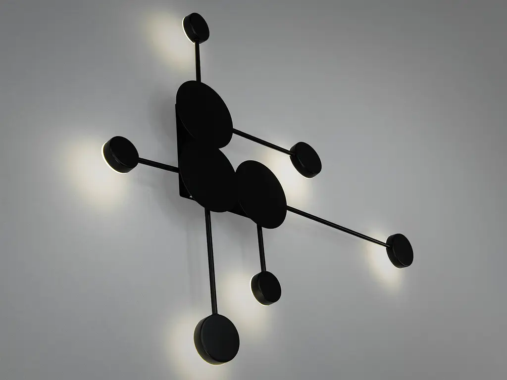 Бра настенное LED Diasha 8682/6BK MOLECULAR WALL 8682-6BK 24W 3200K-6500K черный для дома - фото 2
