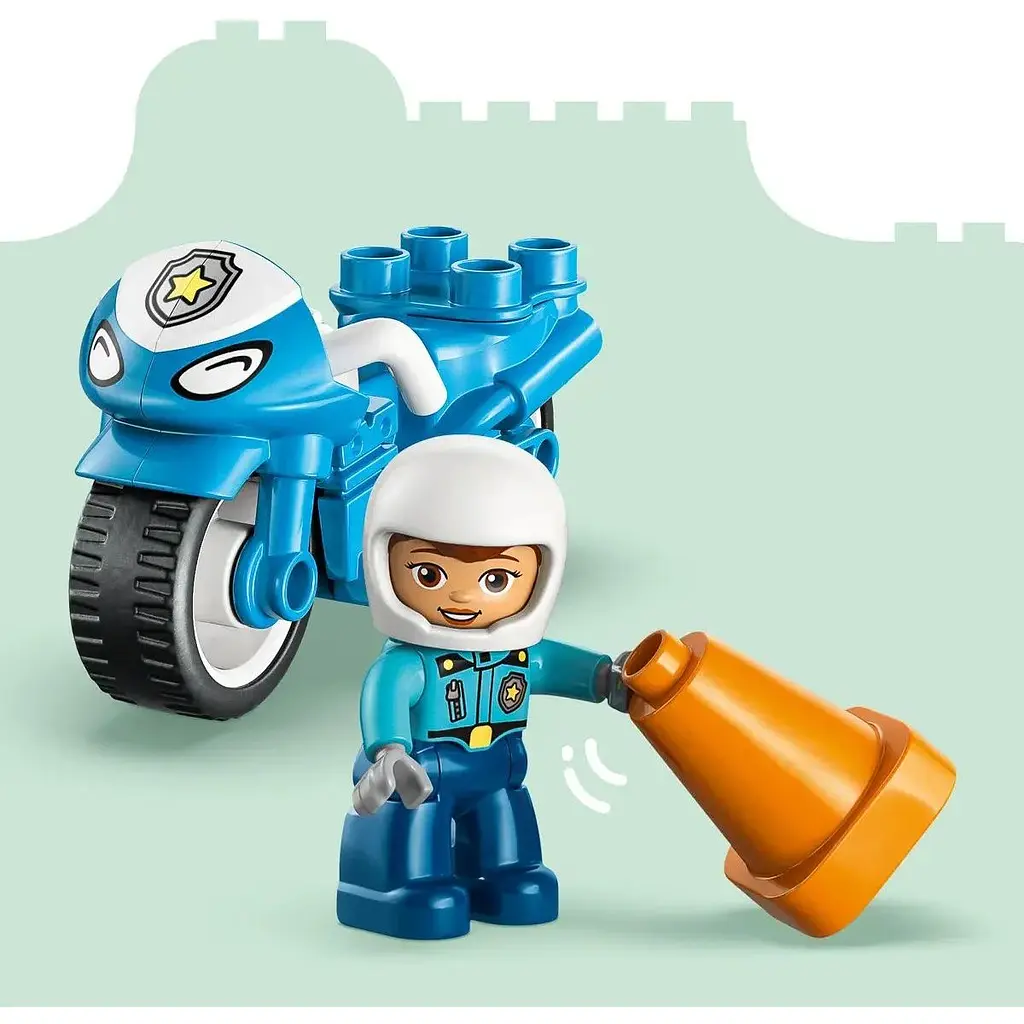 Конструктор LEGO DUPLO Town Синий полицейский мотоцикл 11 деталей (10471) - фото 4