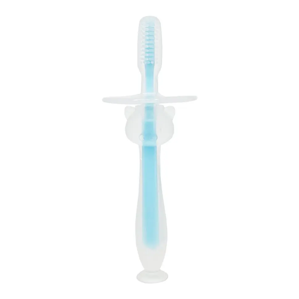 Силіконова зубна щітка Mumlove MGZ-0707(Blue) з обмежувачем - фото 2