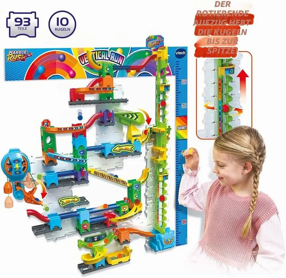 Розвиваючий конструктор лабіринт VTech Marble Rush Ultimate Vertical Run V100E 93 деталі 10 кульок від 4 років (SKU-325) - фото 4