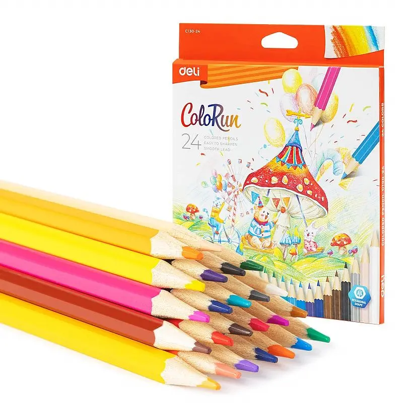 Олівці кольорові Deli EC130-24 Color Run 24 кольори