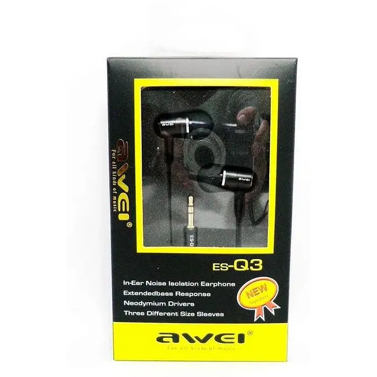 Наушники Awei ES-Q3 проводные черные - фото 2