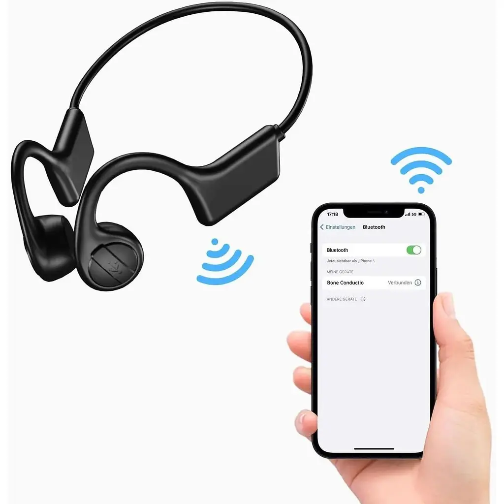 Бездротові навушники BeTIM Bone Bluetooth водонепроникні чорні  - фото 5