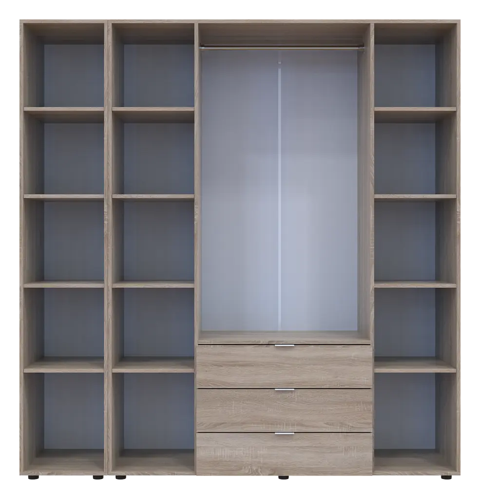 Шафа для одягу Doros Гелар Дуб сонома 4ДСП/Дзеркало 194х49.5х203.4 (42002162) - фото 2