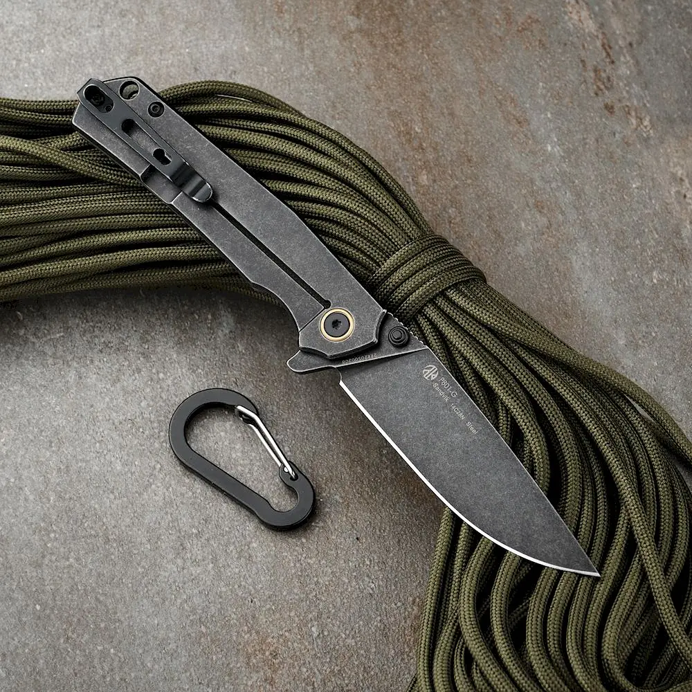 Нож складной туристический Ruike P801-G, (8.6 см) 14C28N/G10 оливковый - фото 26