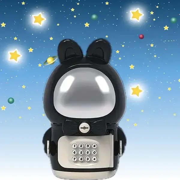 Дитяча електронна Скарбничка Сейф Космонавт із кодовим замком Little Space Rabbit Piggy Bank - фото 4