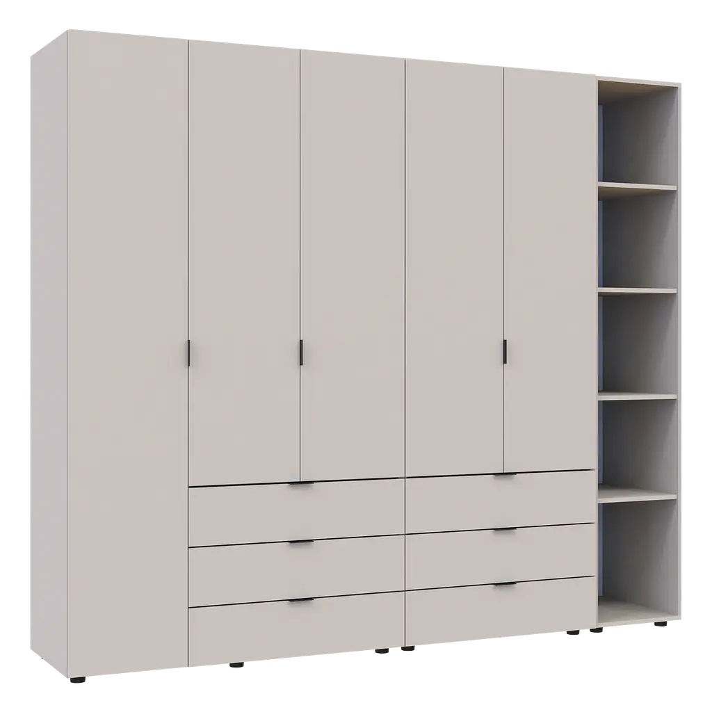 Шафа для одягу Doros Гелар з Етажеркою Кашемір 2+3 ДСП 231.9х49.5х203.4 (80737650) - фото 8