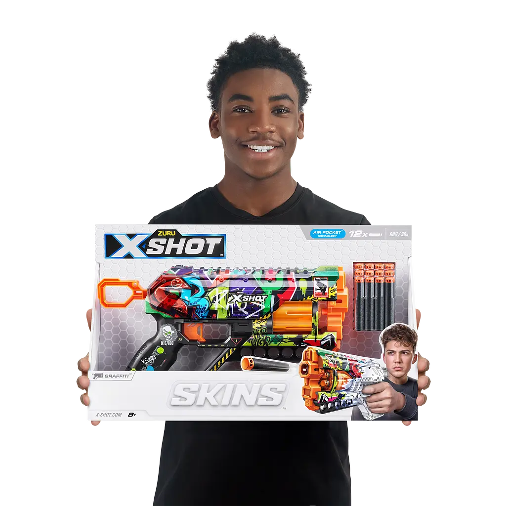 Швидкострільний бластер Zuru X-Shot Skins Griefer Graffiti, 12 патронів (36561G) - фото 8