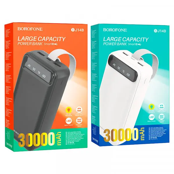 Зовнішній акумулятор Borofone BJ14B Freeway 30000 mAh LED-lamp - фото 2