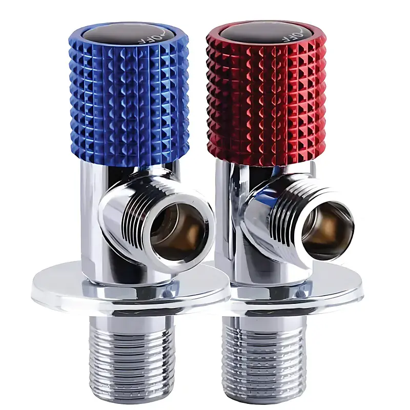Комплект кранів (пара) для підключення сантехприладів Champion VAL-12-1/2x1/2-Twin з нержавіючої сталі (колір хром) chrome CH6568