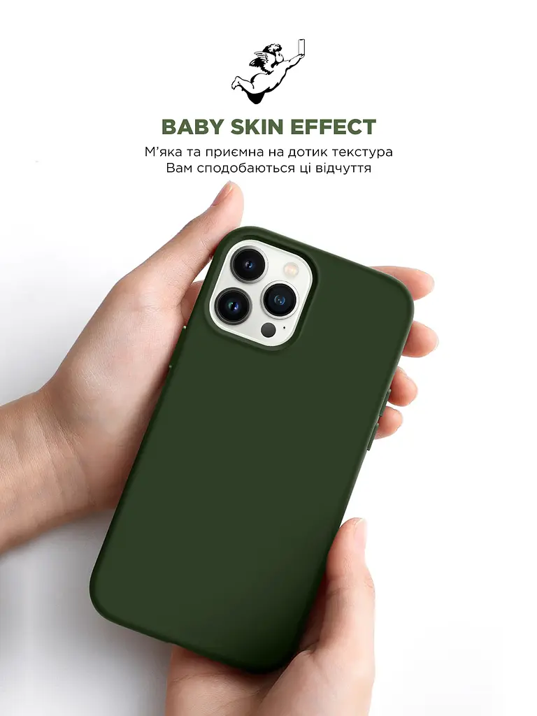 Силиконовый чехол для Apple iPhone 13 Pro Max, ICON2 Case, зеленый, противоударный, панель, защита всего корпуса, матовая поверхность Soft Touch, выступает над дисплеем, совместим с защитными стеклами и пленками, с микрофиброй - фото 8