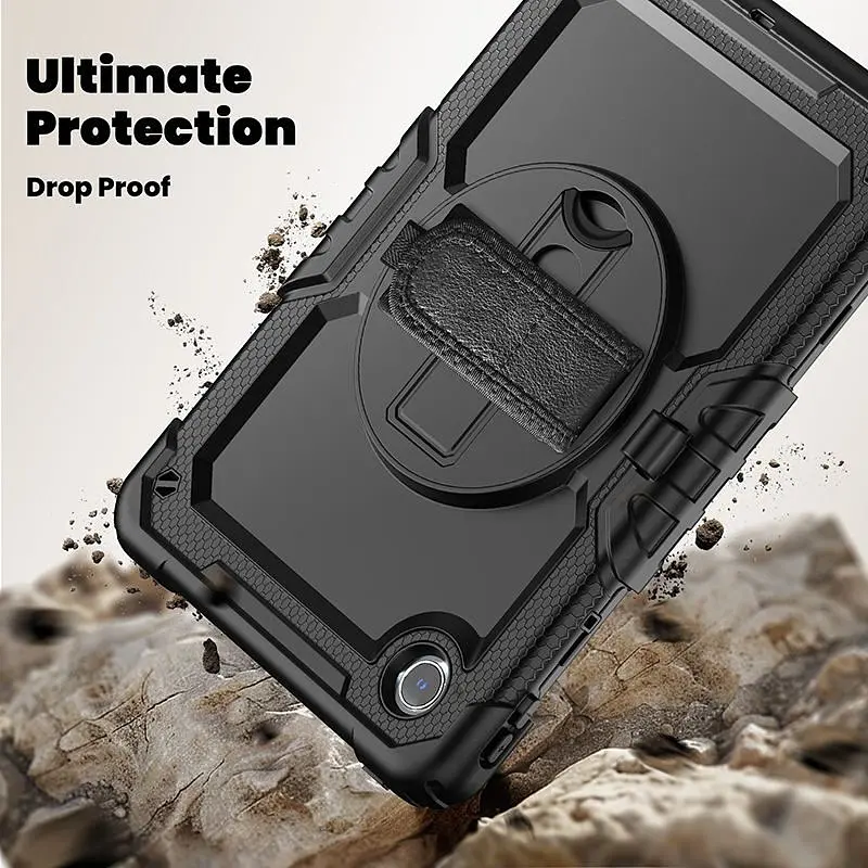 Чехол Rugged 3 Layers бронированный противоударный с защитой Lenovo Tab K11 Plus 11.45 TB352FU 2025 Черный - фото 7
