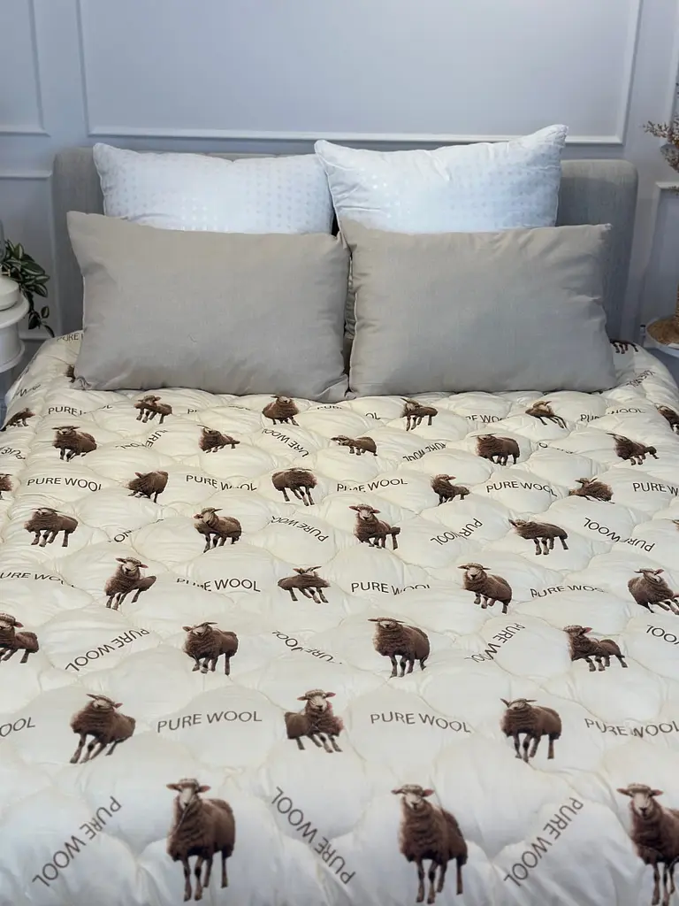Ковдра євро з овечої вовни Arda Pure wool 21435 195х215 см бежева - фото 10