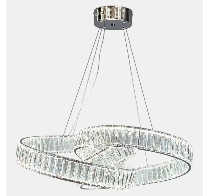 Підвісна кришталева LED-люстра Artlight 531/600CH у вигляді переплетених кілець, хром, 153 Вт, від 16-25 м² - фото 3