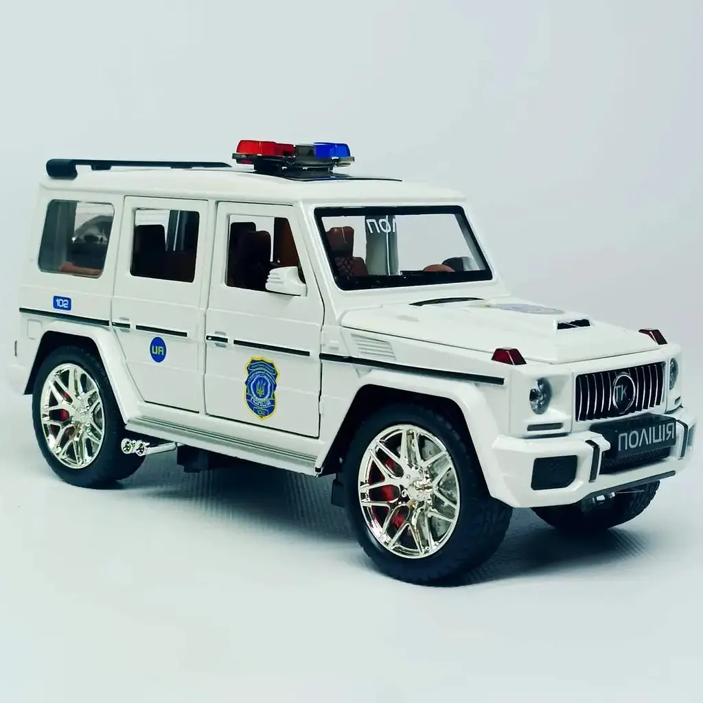 Колекційна металева модель автомобіля АвтоЕксперт Mercedes-Benz G-Class Поліція з інерцією, світлом та звуком 1:24 - фото 3