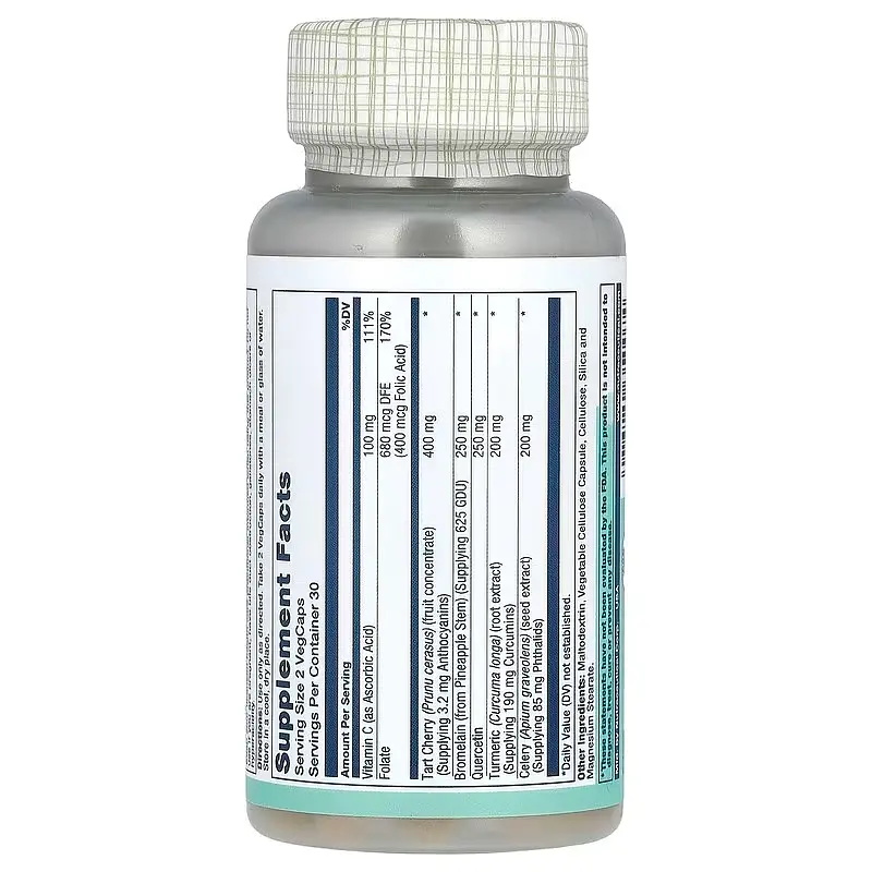 Здоров'я сечовивідних шляхів Total Cleanse Uric Acid 60 капсул Solaray vit0005941 - фото 2