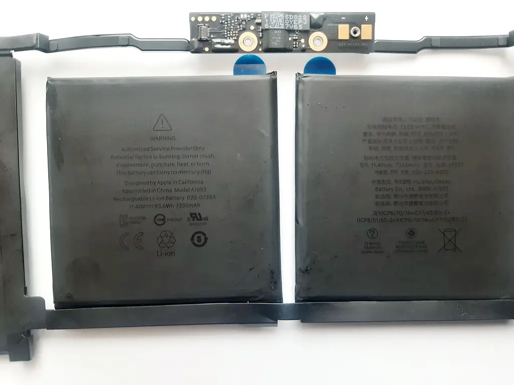 Акумулятор для ноутбука Apple A1953, 83.6Wh (7336 mAh), 6cell, 11.4V, Li-ion, чорний - фото 2