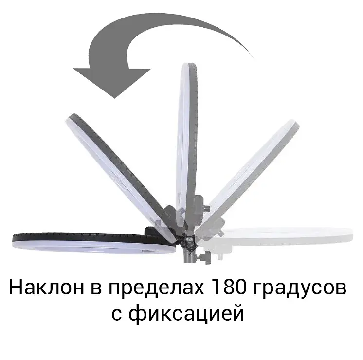 Кільцева LED лампа світлодіодна Ring Light ZB-R14 з тримачем для телефону селфі кільце блогера 35см 36Вт + штатив 2 м - фото 5