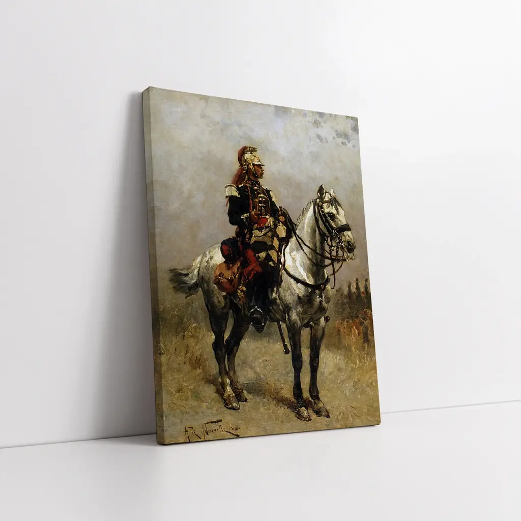 Інтер'єрна картина Кавалерист, Альфонс де Невіль, Alphonse de Neuville, Cavalryman, історія, інтер'єрний декор, 60×43 см (id4193) - фото 2