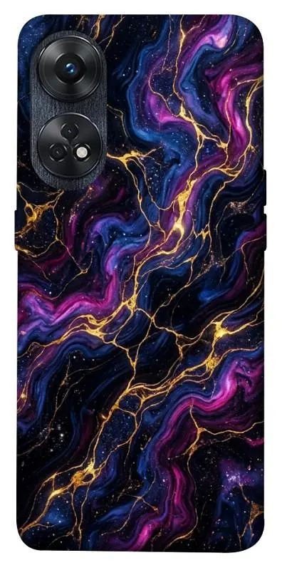 TPU чехол Demsky Purple space marble для Oppo Reno 8 T 4G