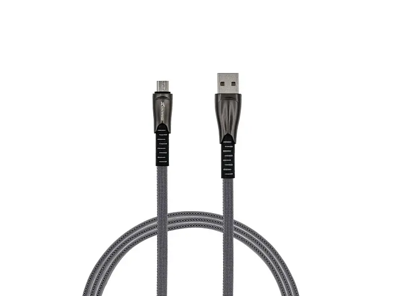 Кабель Grand-X FM09 USB - Micro USB 1m Grey/Black - фото 2