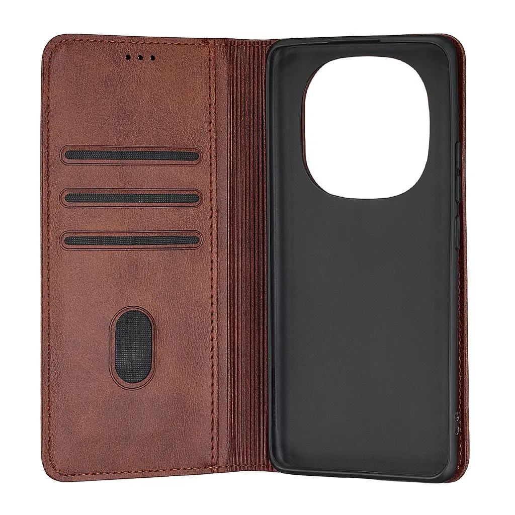 Чохол-книжка Premium Xiaomi Redmi Note 14 Pro 4G Dark Brown - фото 2
