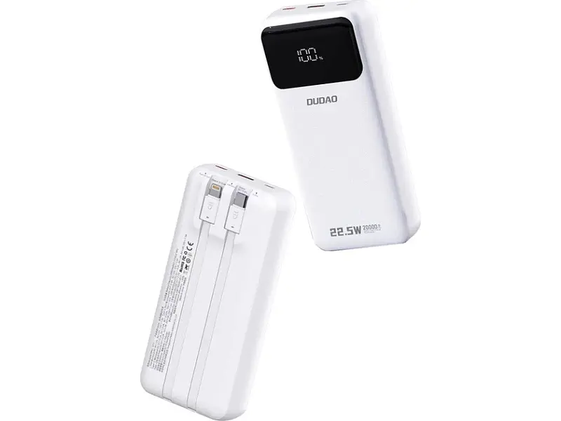 Зовнішній акумулятор (Power Bank) Dudao K15Pro 20000 mAh 22.5W White (6977196682447) - фото 2