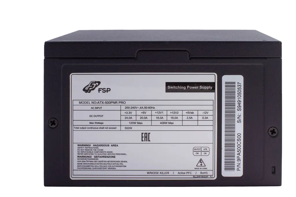 БП 500W FSP ATX-500W PNR PRO 120mm silent fan, Retail Box (ATX-500PNR PRO) - фото 8