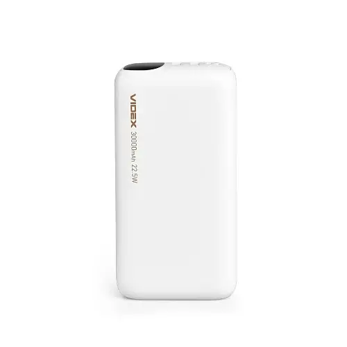 Універсальна мобільна батарея 30000 mAh, Videx VPB-297, White, 22.5 Вт, 1xType-C (PD3.0) / 2xUSB (QC3.0), цифровий LED дисплей (VPB-297-W) - фото 2