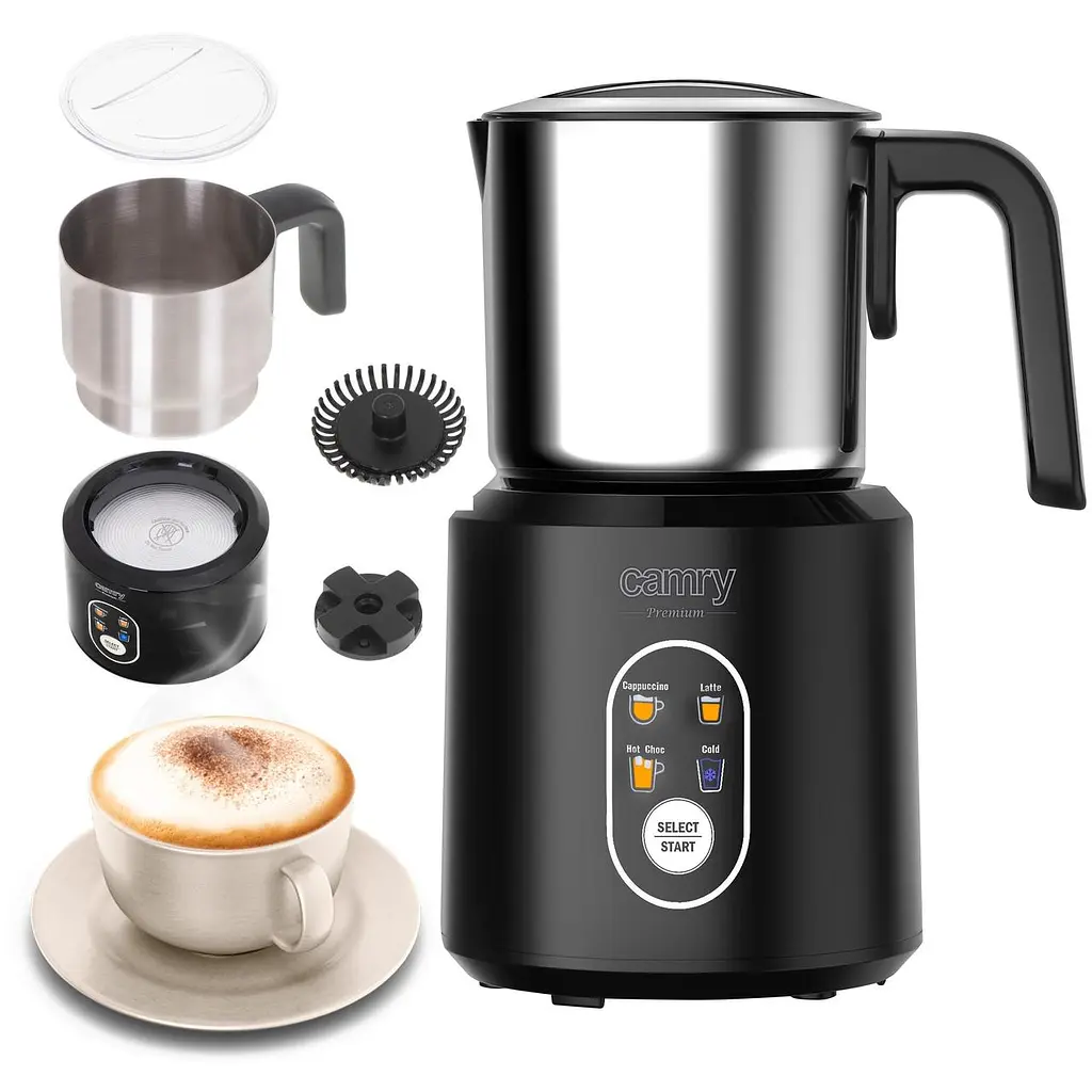 Вспениватель молока электрический Camry CR 4498 (1000 Вт, 350 мл, нержавеющая сталь) - фото 3