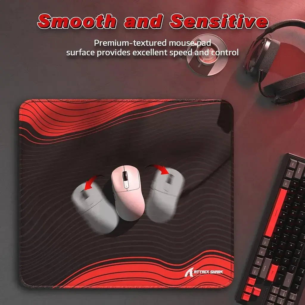 Ігровий килимок Attack Shark CM02 / 40*45 см / Black Red - фото 4