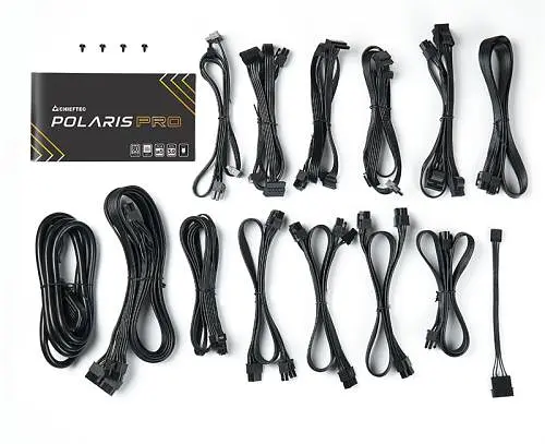 Блок живлення Chieftec 1300 Вт Polaris Pro, Black, модульний, 80+ Platinum, Active PFC, 135 мм FDP, 4xMolex / 12xSATA / 1x16-pin / 6x6+2-pin / 1x20+4-pin / 2x4+4-pin, захист AFC/OCP/OPP/OTP/OVP/SCP/SIP/UVP, ATX 12V 3.0 (PPX-1300FC-A3) - фото 5