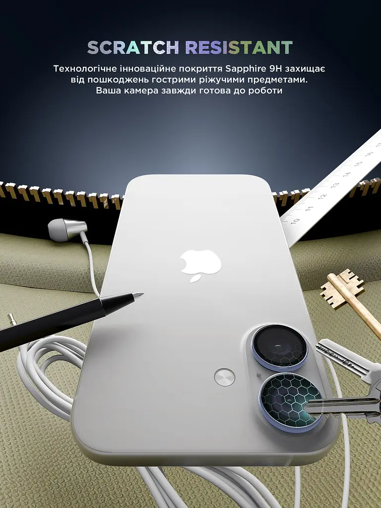 Захисне скло для камери Apple iPhone 17, Supreme BI, синій колір, з рамкою, глянцеве скло для захисту лінз, протиударне, прозоре, з клейовим шаром по контуру, не впливає на якість фото, ArmorStandart (ARM86445) - фото 5