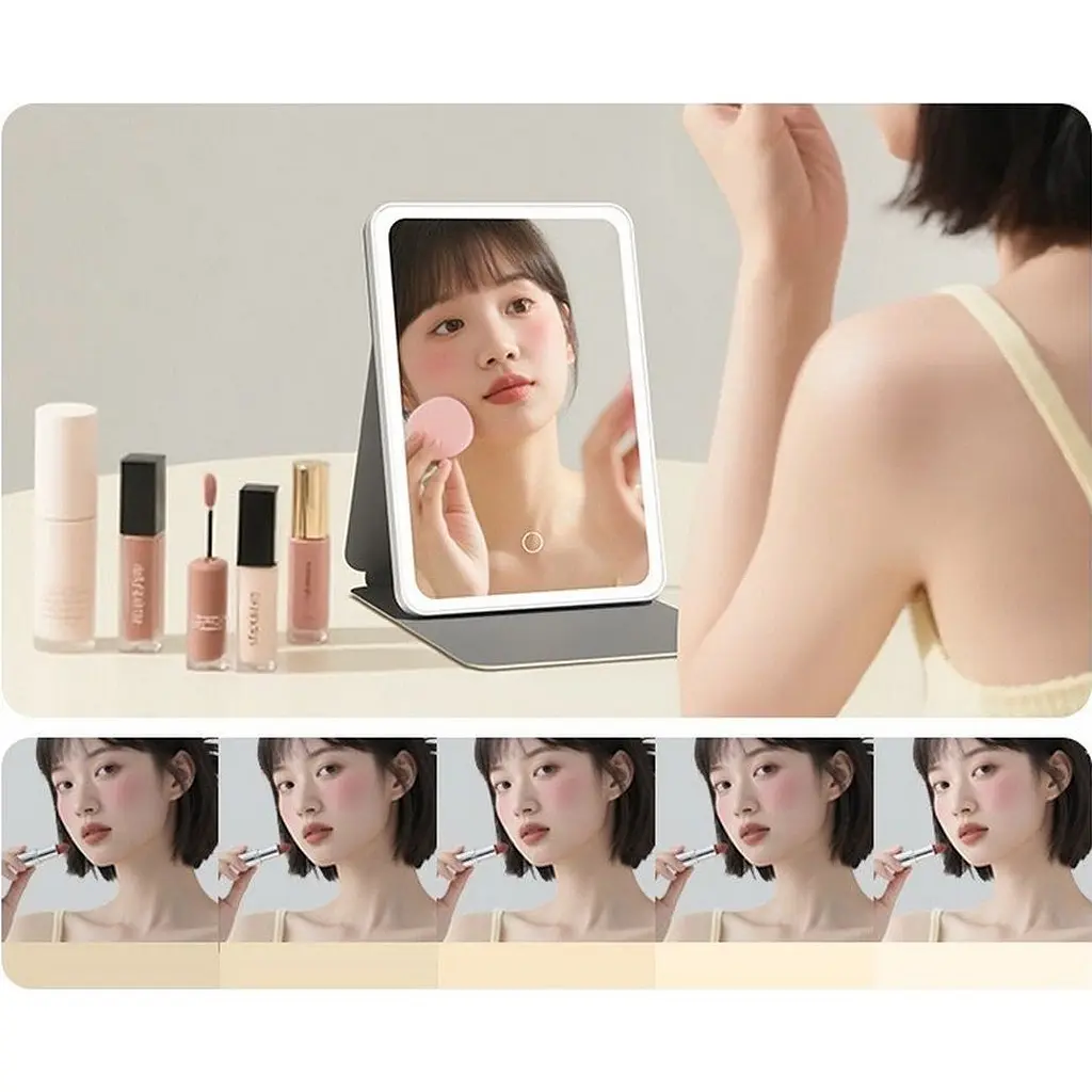 Дзеркало для макіяжу DOCO Daylight Portable Flat Mirror Pro White (FM008W) [162478] - фото 10