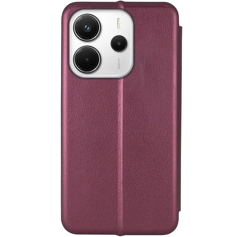 Шкіряний чохол-книжка Classy для Xiaomi Redmi Note 14 4G (Int. version) Бордовий - фото 2