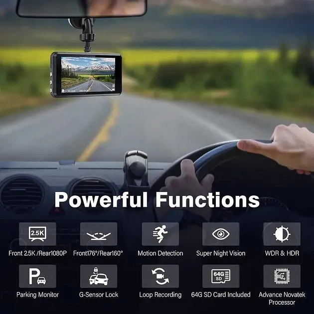 Відеореєстратор Miden S7 / Full HD / Чорна - фото 2