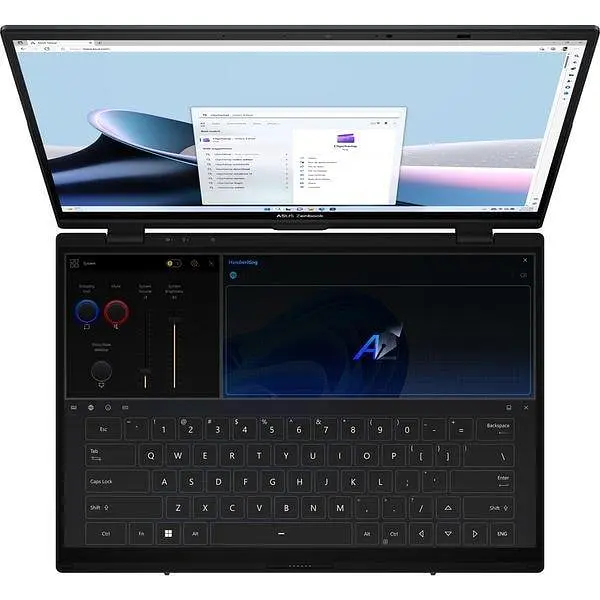 Ноутбук Asus ZenBook Duo OLED UX8406CA, (ASUX8406CA-QL118X), (процесор Intel Core Ultra 7 255H (24 МБ кешу, до 5,10 ГГц), 14-дюймовий сенсорний екран FHD+ 120 Гц, 3 твердотільний накопичувач 1 ТБ, відеокарта Intel® Arc™ - фото 2