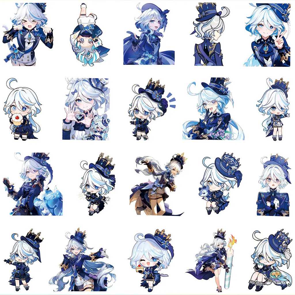 Стікерпак Набір наклейок GeekLand Геншин Імпакт Genshin Impact Фуріна Furina 100 штук SP WD FU 02 - фото 2