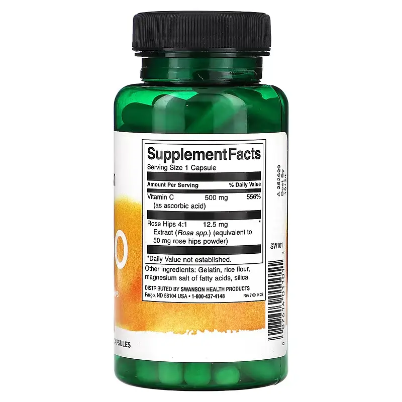 Вітамін С з Шипшиною Vitamin C with Rose Hips 500 мг - 100 капсул - фото 2