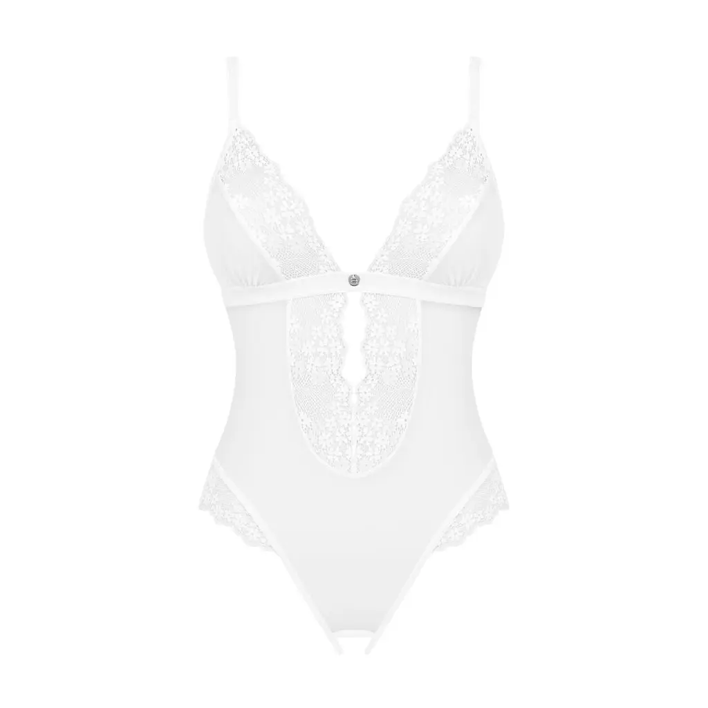 Еротичне напівпрозоре боді Obsessive Heavenlly crotchless teddy XL/2XL, з доступом - фото 3