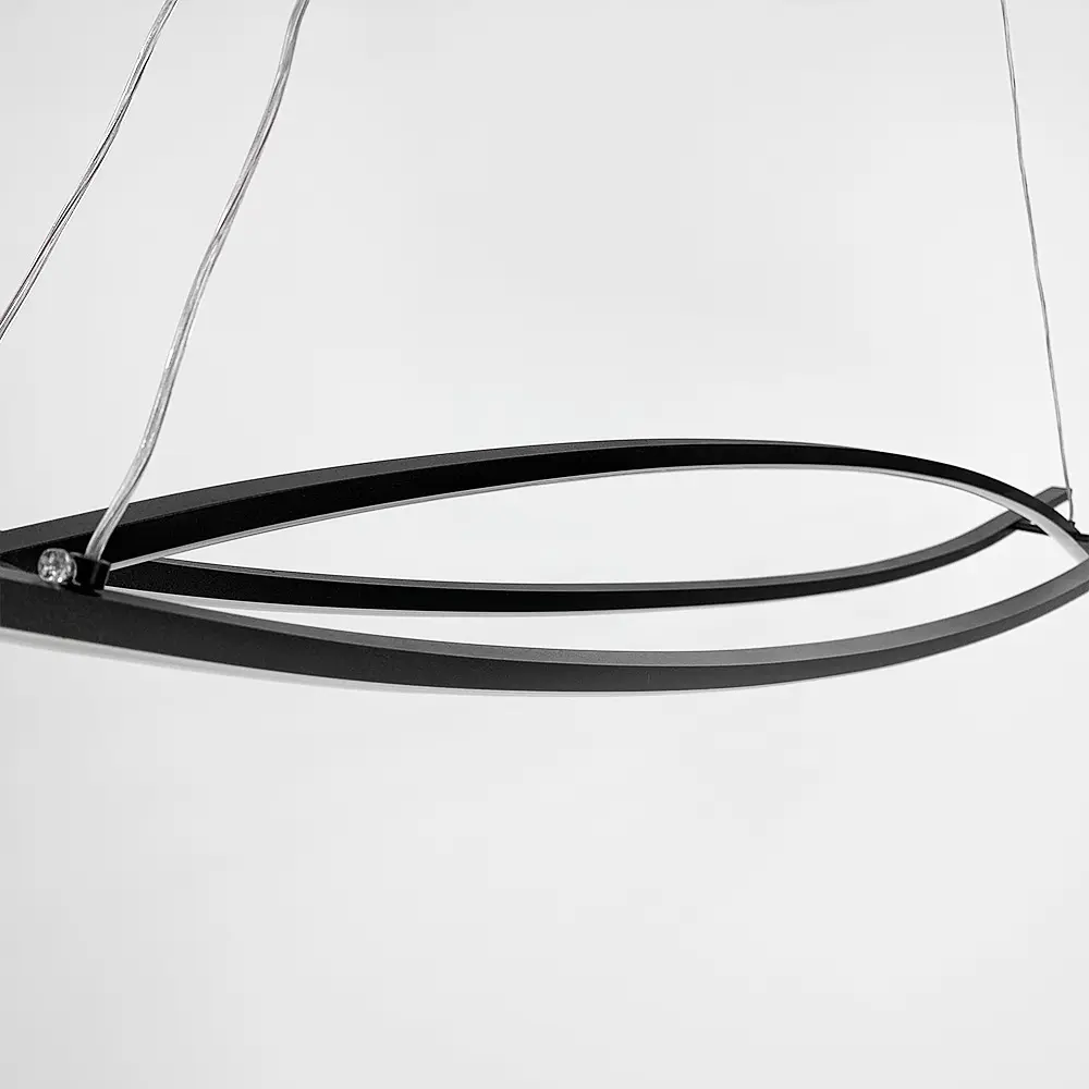Люстра современная черная в двух размерах Line.F Длина 100 см - фото 12