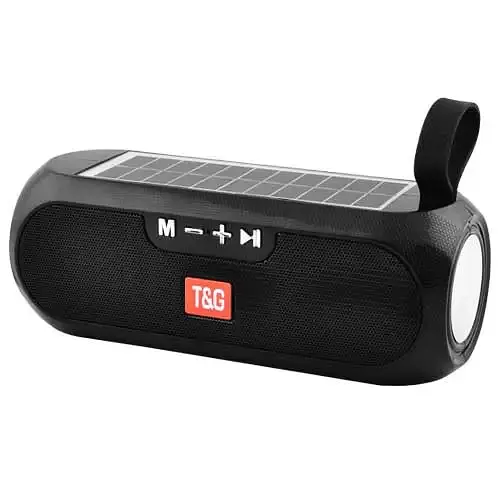 Колонка портативна акумуляторна Bluetooth FM-радіо функція гучномовця сонячна панель 10Вт T&G TG-182 - фото 4